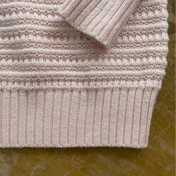 Loft Petite Crochet textured sweater crystal pink  XXSP - Picture 7 of 8